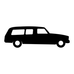 hearse , black and white illustration of vehicles.