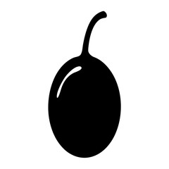 hog plum vector silhouette icon, black and white illustration of fruits.