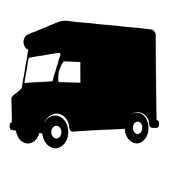 ice cream truck , black and white illustration of vehicles.