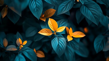 Contrasting leaf colors creating a dynamic effect in nature photography