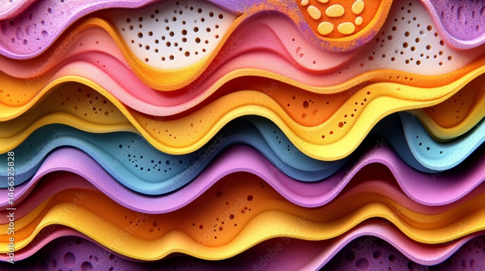 Poster wavy colorful abstract design: a vibrant and captivating display of flowing, layered hues, creating 
