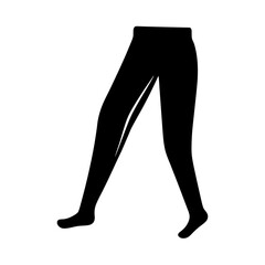 joggers vector silhouette icon, black and white illustration of clothing.