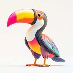 Naklejka premium Colorful toucan bird illustration on white background