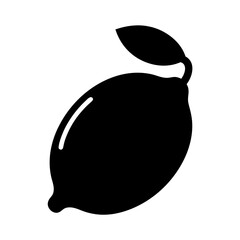 lime vector silhouette icon, black and white illustration of fruits.