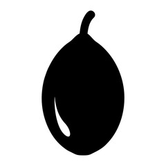 lucuma vector silhouette icon, black and white illustration of fruits.