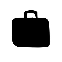 luggage vector silhouette icon, black and white illustration of footwear.