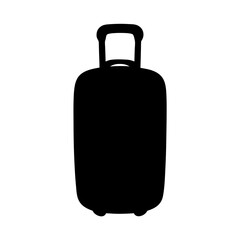 luggage vector silhouette icon, black and white illustration of footwear.