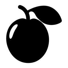 marula vector silhouette icon, black and white illustration of fruits.