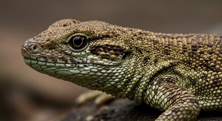 Lizard Head Closeup Profile Reptile Scales Detailed Texture