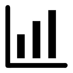 Bar chart graph diagram icon for data analysis and business statistics presentation and report design isolated on transparent background