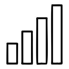 Growth chart bar graph diagram showing increasing trend and data visualization for presentations and reports isolated on transparent background