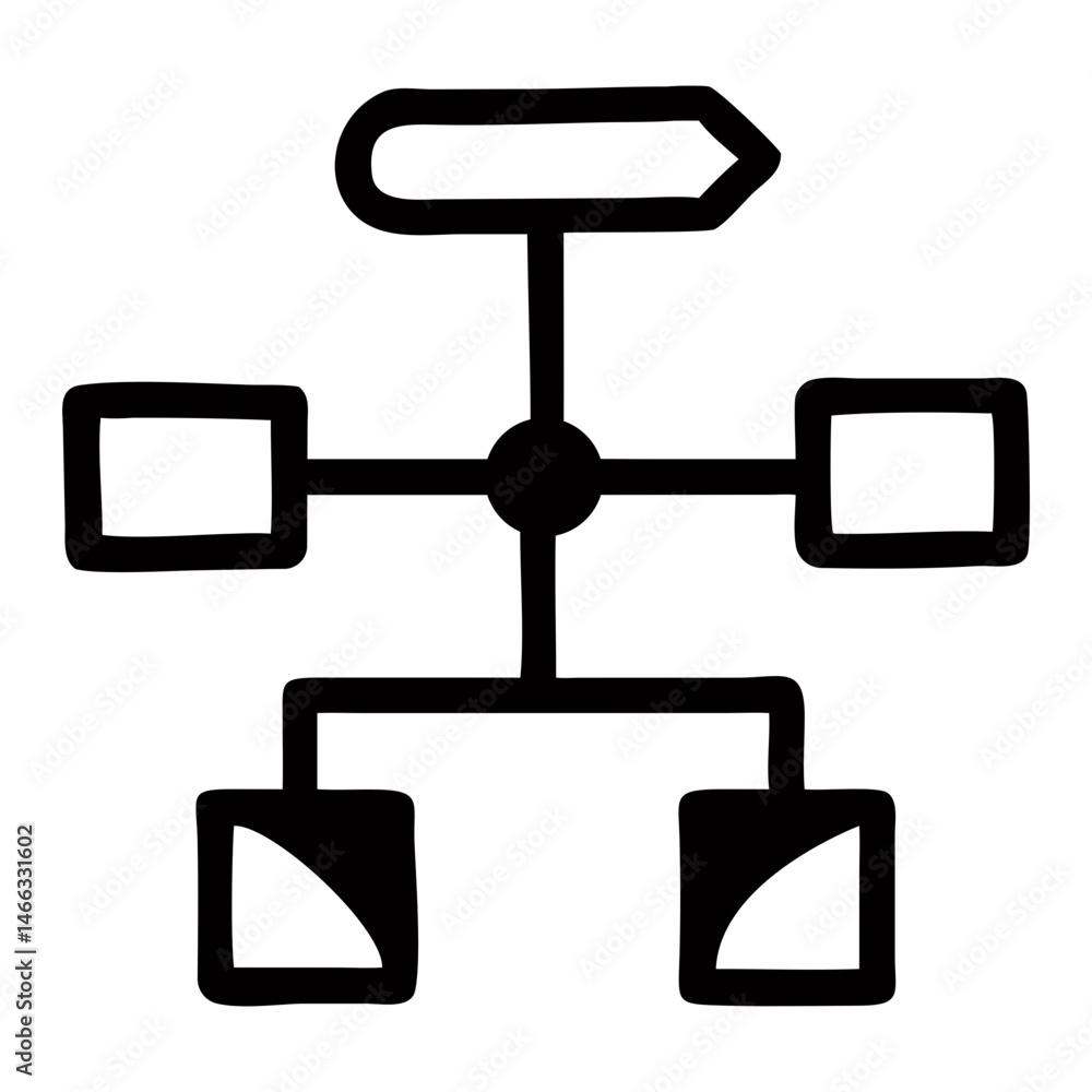 Aufkleber Flowchart diagram process chart business diagram workflow diagram organizational chart information diagram isolated on transparent background