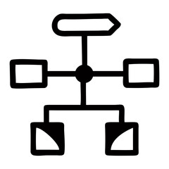 Flowchart diagram process chart business diagram workflow diagram organizational chart information diagram isolated on transparent background