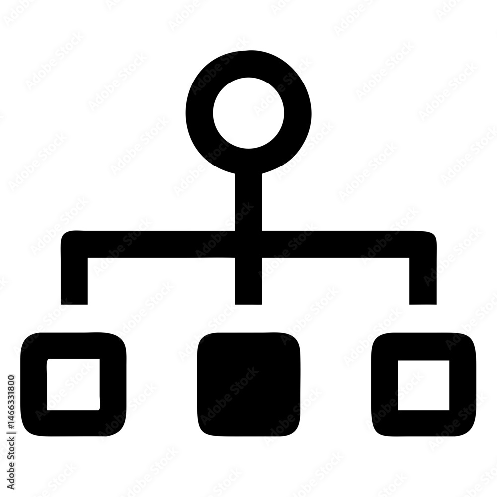 Poster flowchart diagram icon for organization chart and process flow visualization and hierarchy represent