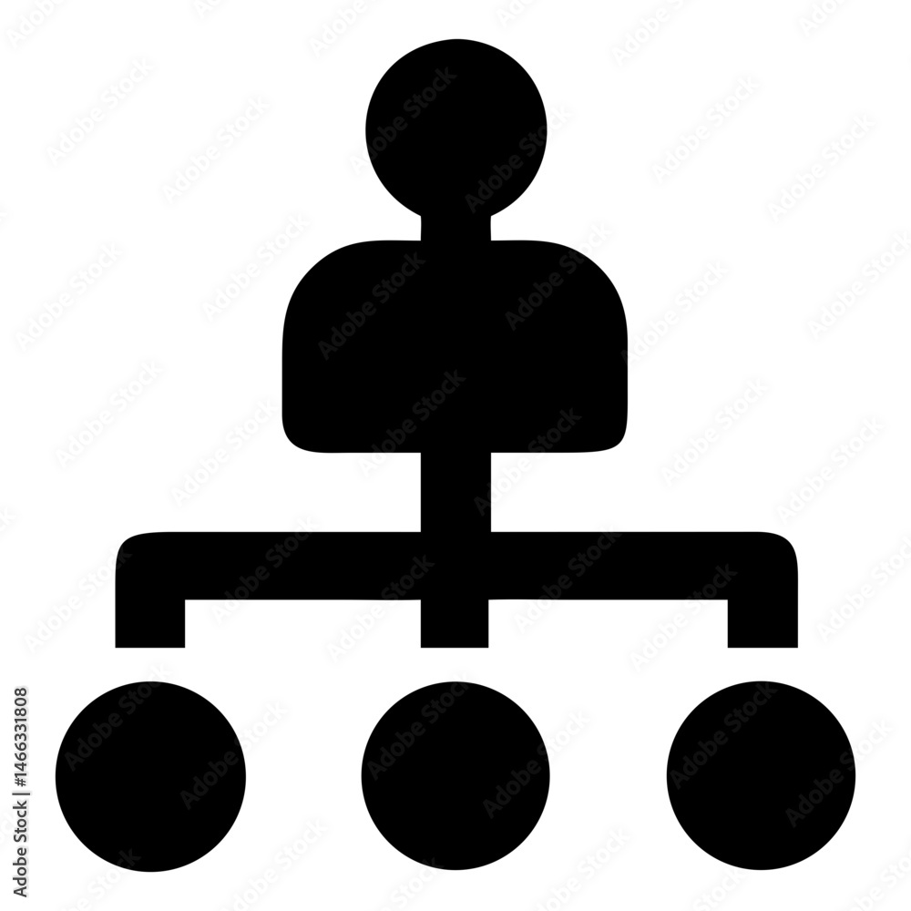 Aufkleber organization chart hierarchy diagram icon for business management and structure representation tool 