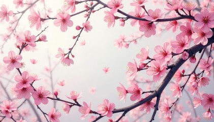Intricate sakura branch pattern, repeating motif, pastel shades , design, motif