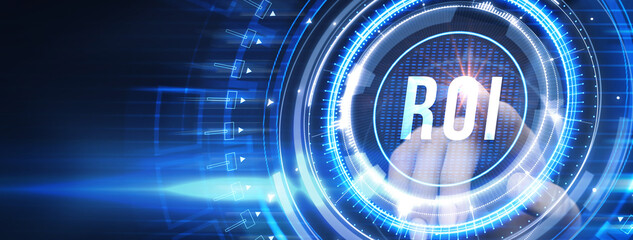 ROI Return on investment financial growth concept. Business, Technology, Internet and network...