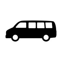 minivan , black and white illustration of vehicles.
