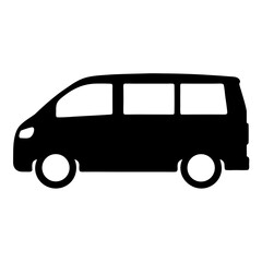 minivan , black and white illustration of vehicles.