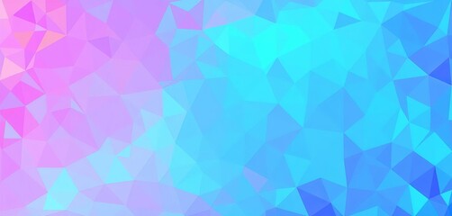 Obraz premium Abstract bright blue low-poly mosaic triangle background Vector illustration, digital, clean