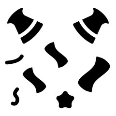 Rain Confetti Solid Icon