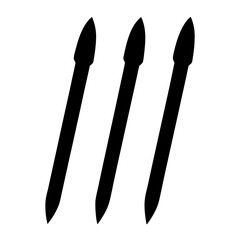 nail jewelry vector silhouette icon, black and white illustration of footwear.