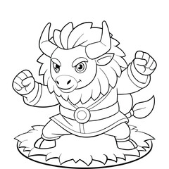 Obraz premium Bison Doing Tai Chi on a Prairie Hill