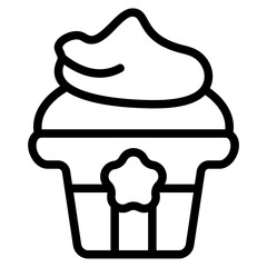 Cupcake Line Icon