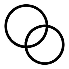 Overlapping circles diagram illustration for venn diagram concept and geometric shapes design element vector image isolated on transparent background