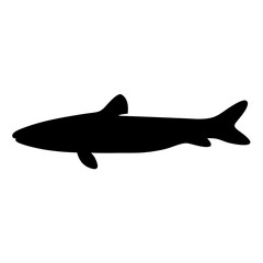 otocinclus fish vector silhouette icon, black and white illustration of fish.