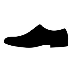 oxfords vector silhouette icon, black and white illustration of footwear.