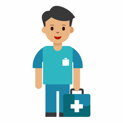 Paramedic vector on white background.