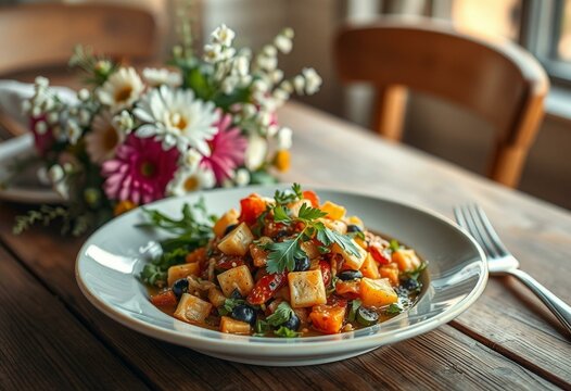 A seasonal dish with fresh and locally sourced ingredients