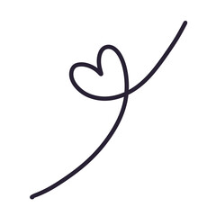 Heart Line Art with Swirl | Minimal Romantic Doodle Decoration