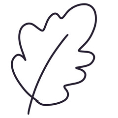 Minimal Oak Leaf Line Art | Hand Drawn Autumn Nature Icon