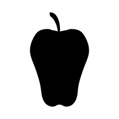 quince vector silhouette icon, black and white illustration of fruits.