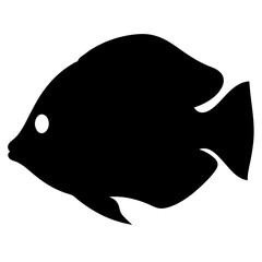 Obraz premium rainbowfish vector silhouette icon, black and white illustration of fish.