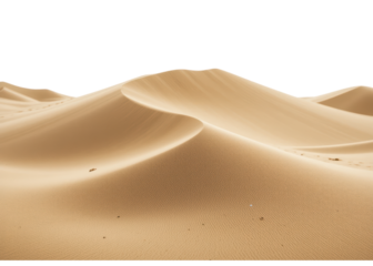 Abstract shape of sand dune texture isolated on transparent background, desert landscape nature.