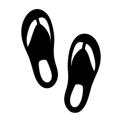 sandals vector silhouette icon, black and white illustration of footwear.