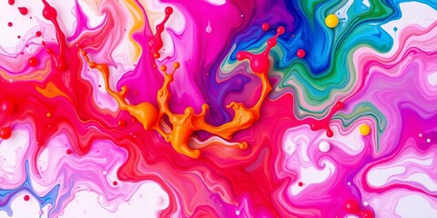 Fototapeta premium Abstract swirling vibrant ink colors in water, festival Holi style splash , holi, saturated