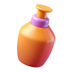 Orange and Pink Glossy Pump Bottle. 3D Render of a Clean Product