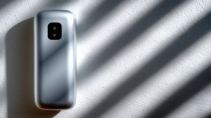 Minimalistic Composition of a Folded Remote with Soft Shadows on a Light Background