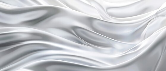 Obraz premium White silver abstract waves elegant flowing curve minimal metallic dynamic striped glowing and shine.