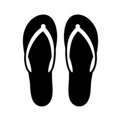 slippers vector silhouette icon, black and white illustration of footwear.