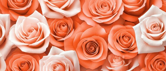 A bouquet of pink and white roses