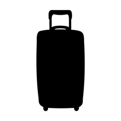 suitcase vector silhouette icon, black and white illustration of footwear.
