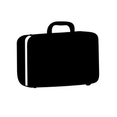 suitcase vector silhouette icon, black and white illustration of footwear.