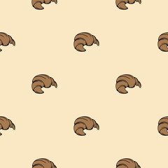 Croissant. Vector seamless pattern. Endless background for wrapping paper, print, textile