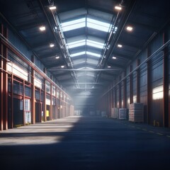 Obraz premium Industrial interior corridor