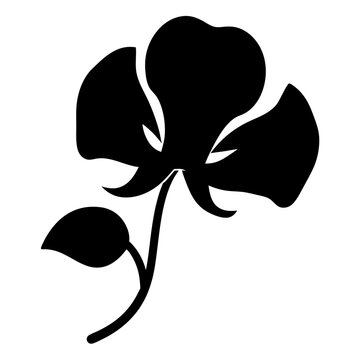 recommend clip art: Black and white illustration of sweet pea , flower silhouette vector designs.